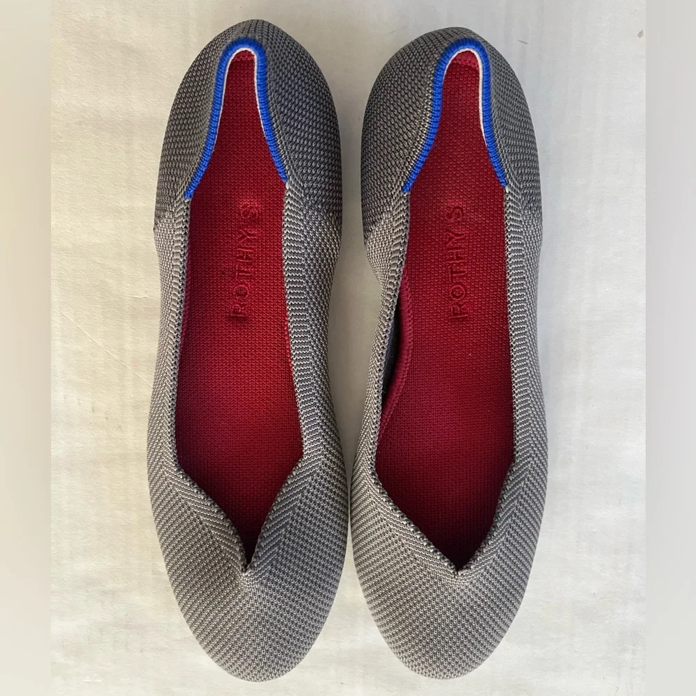 Rothy’s the Flat classic round toe shoe size 9.5 pebble grey - Picture 2 of 9